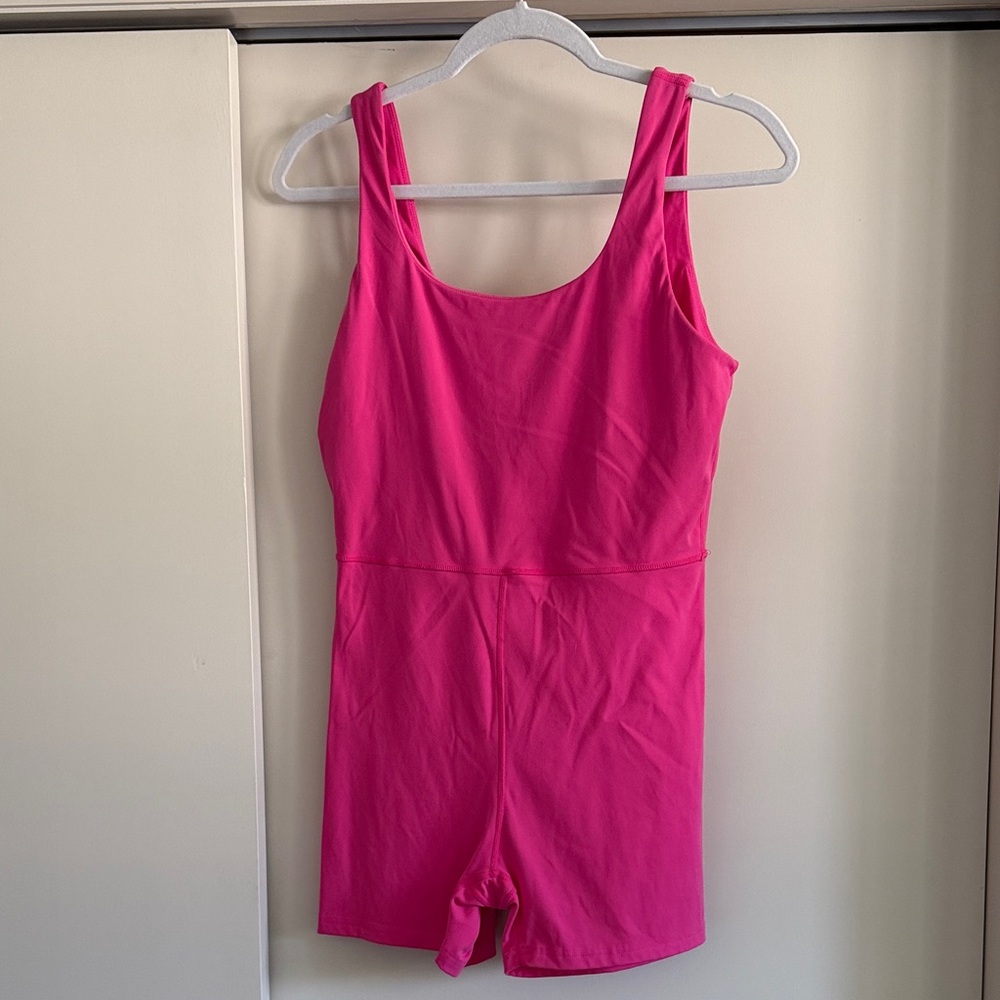 Daily Drills Hot Pink Sleeveless Romper